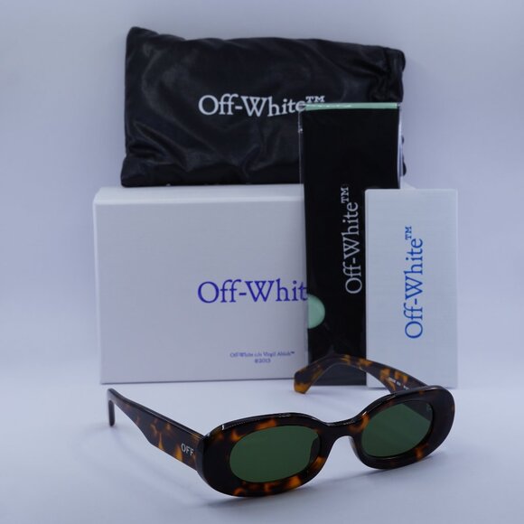 Off-White OERI087 AMALFI 6055 Oval Sunglasses – Havana/Green - Picture 1 of 10